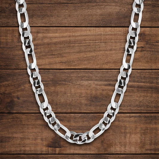 8MM Sterling Silver Plated Geometry Chain Necklace, Unisex Minimalist Jewelry