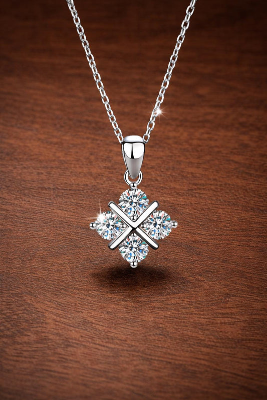 925 Sterling Silver Moissanite Necklace, 1.2 Carat Sparkling Pendant, Women's Luxury Jewelry